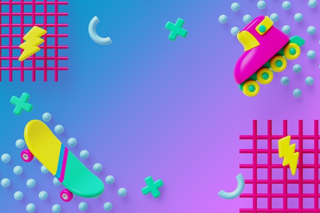 Representación 3D del fondo de ventas de elementos de los 90.