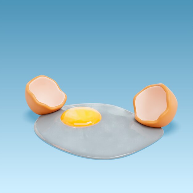 Representación en 3D del huevo