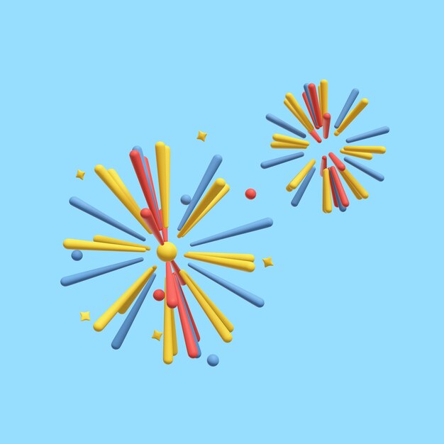 Representación 3d del icono de año nuevo