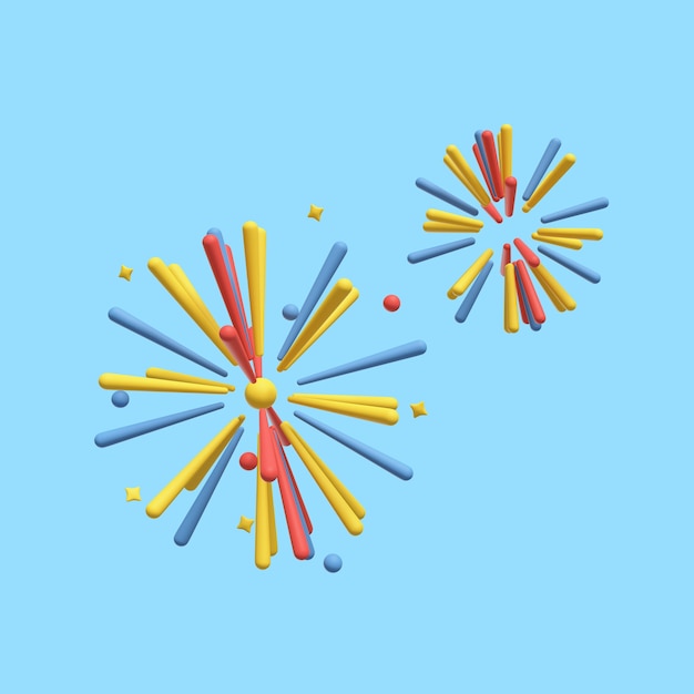 Representación 3d del icono de año nuevo