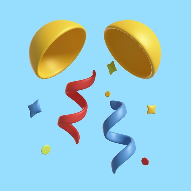 Representación 3d del icono de año nuevo