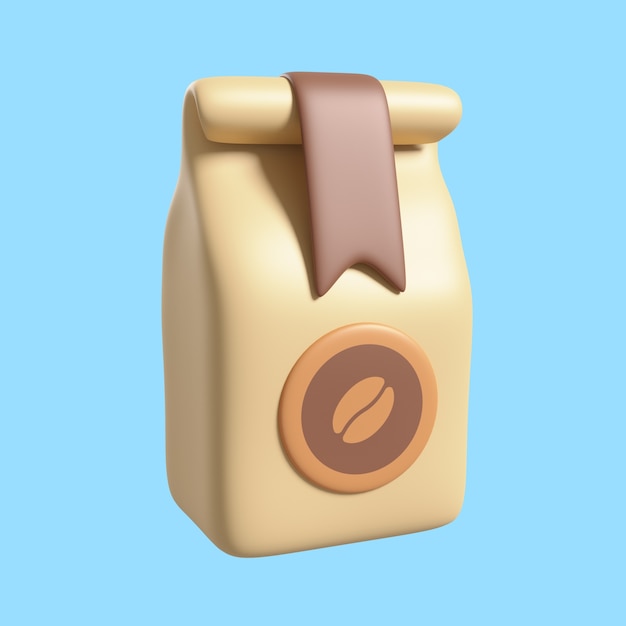 Representación 3D del icono de la cafetería.