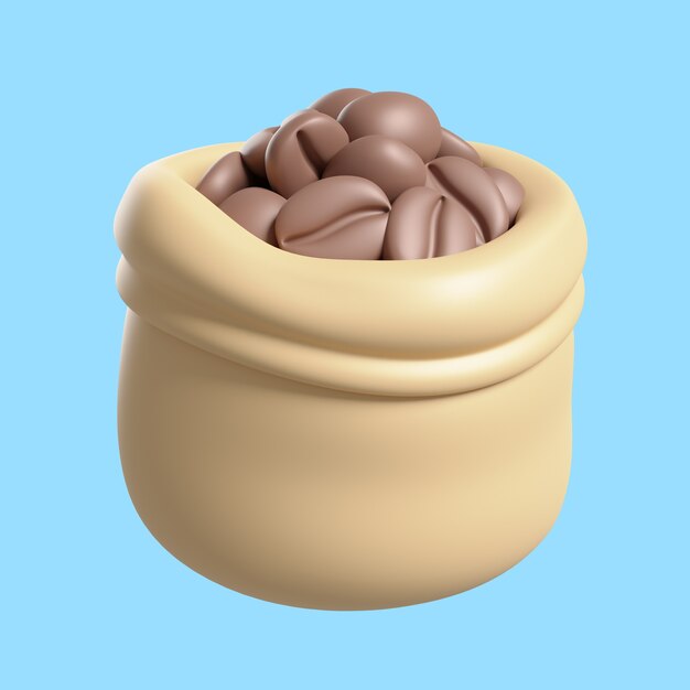 Representación 3D del icono de la cafetería.