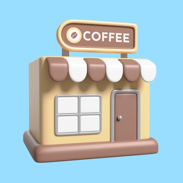 PSD gratuito representación 3d del icono de la cafetería.