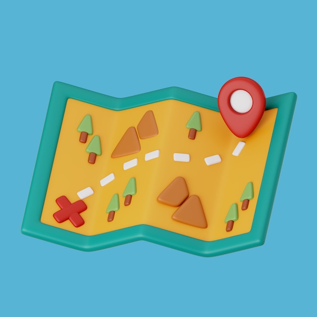 Representación 3D del icono de camping