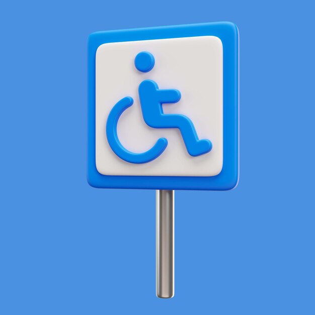 Representación 3D del icono de discapacidad