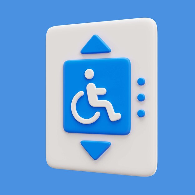 Representación 3D del icono de discapacidad