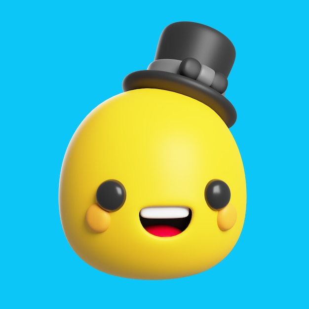 Representación 3d del icono de emoji