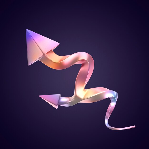 Representación 3D del icono de flecha