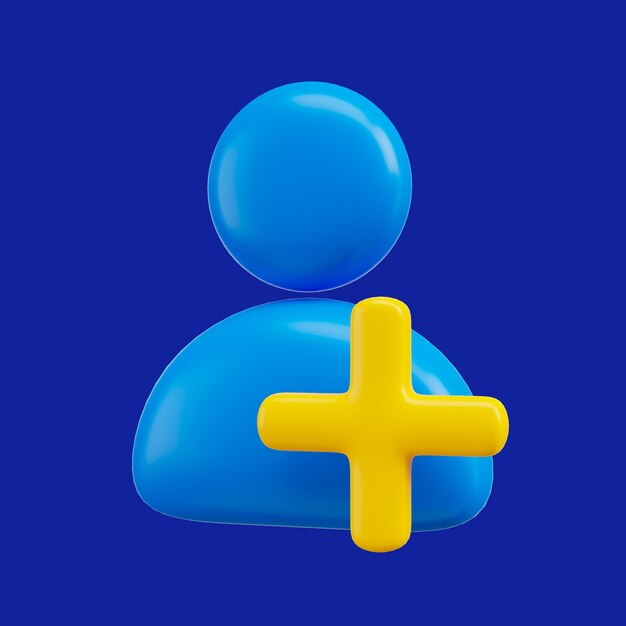 Representación 3D del icono de la interfaz de usuario de contacto