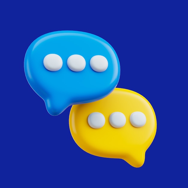 Representación 3D del icono de interfaz de usuario de mensajes