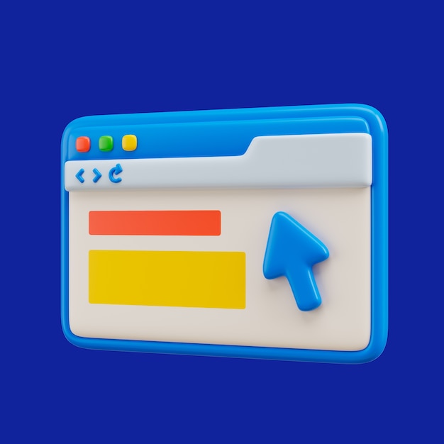 Representación 3D del icono de la interfaz de usuario web