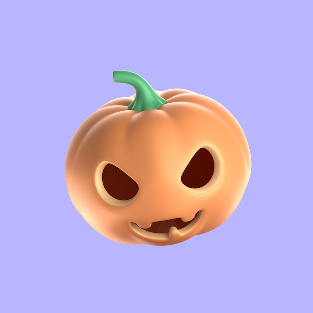 Representación 3d del icono de jack o linterna de halloween