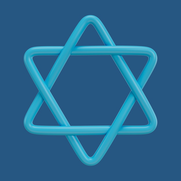 Representación 3D del icono del judaísmo de Hanukkah