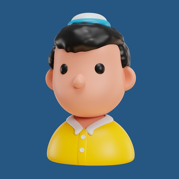 Representación 3D del icono del judaísmo de Hanukkah
