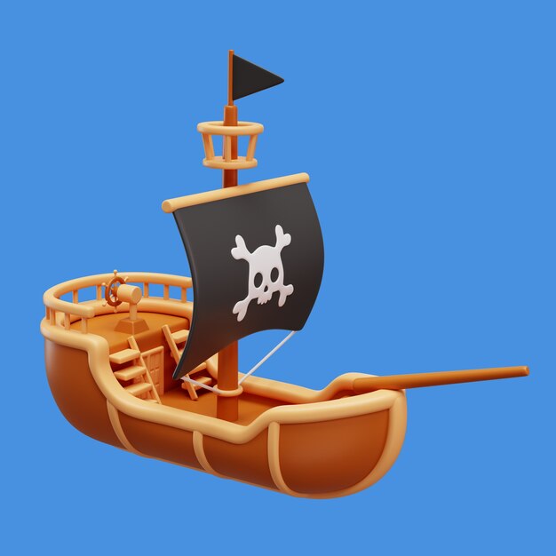 Representación 3D del icono de piratas