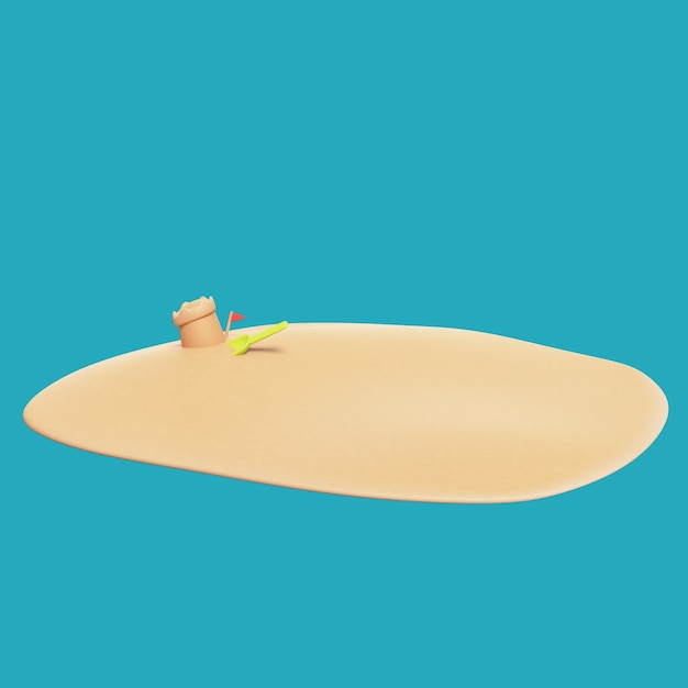 Representación 3D del icono de playa