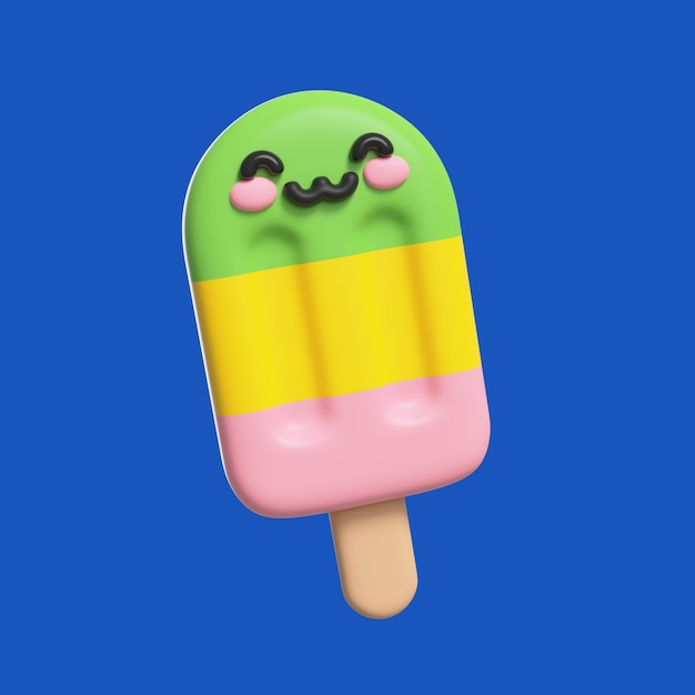 PSD gratuito representación 3d en el icono de verano kawaii