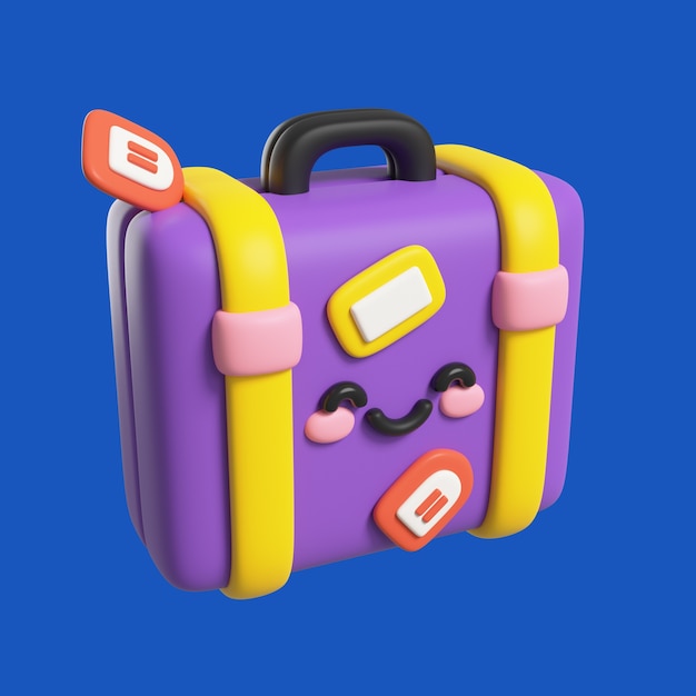 Representación 3d en el icono de verano kawaii