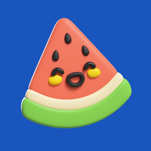 Representación 3d en el icono de verano kawaii