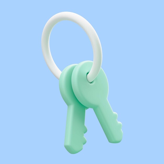 Representación 3d del icono de viaje de llaves