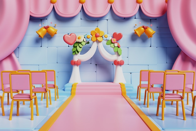 representación 3d de la ilustración de la boda