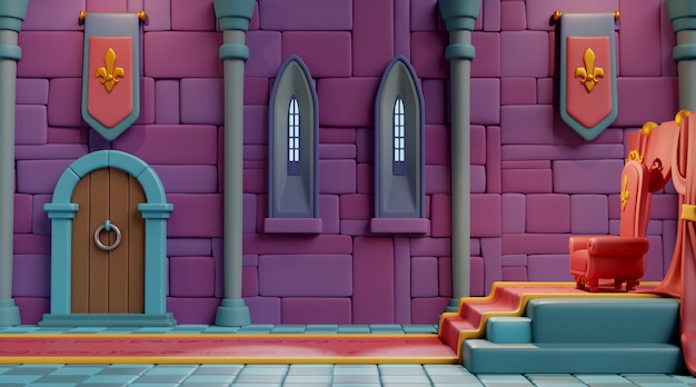 Representación 3d de la ilustración de la habitación real
