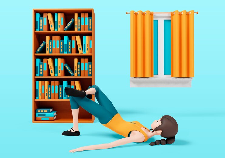 PSD gratuito representación 3d de mujer haciendo yoga