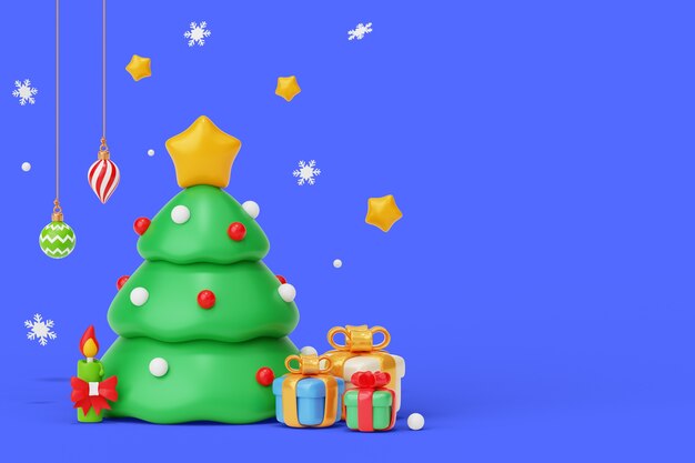 Representación en 3D de la naturaleza muerta de Navidad