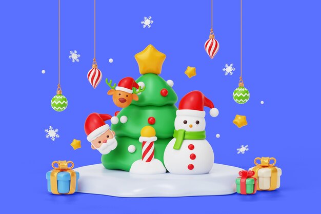 Representación en 3D de la naturaleza muerta de Navidad