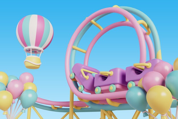 Representación 3d del parque de atracciones