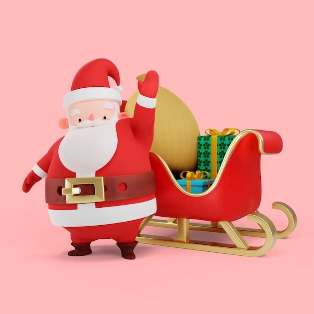 Representación 3d de la pose de santa claus