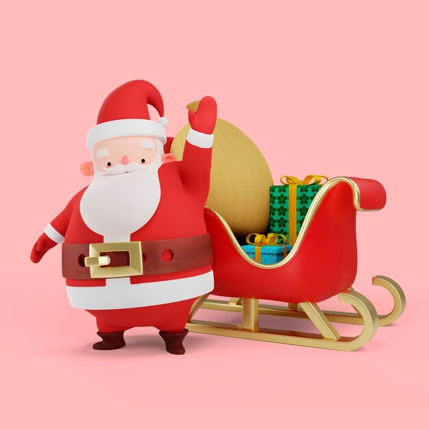 Representación 3d de la pose de santa claus