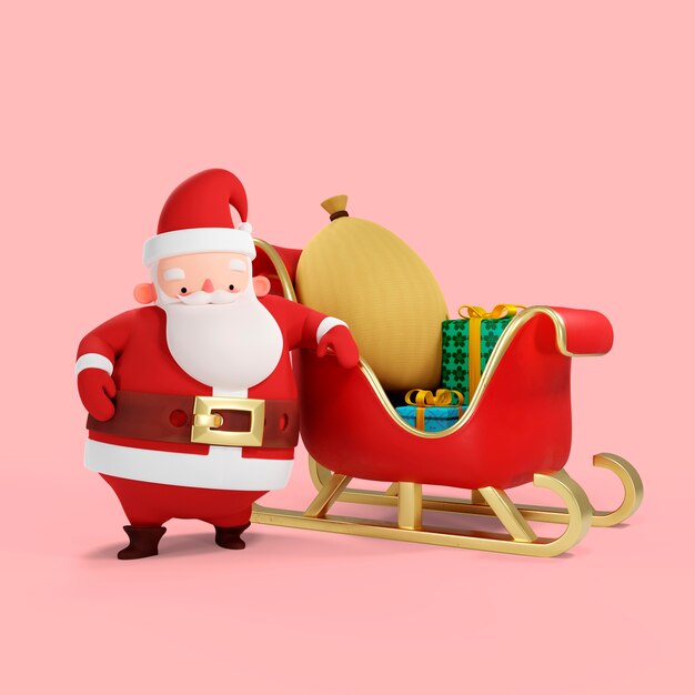 Representación 3d de la pose de santa claus