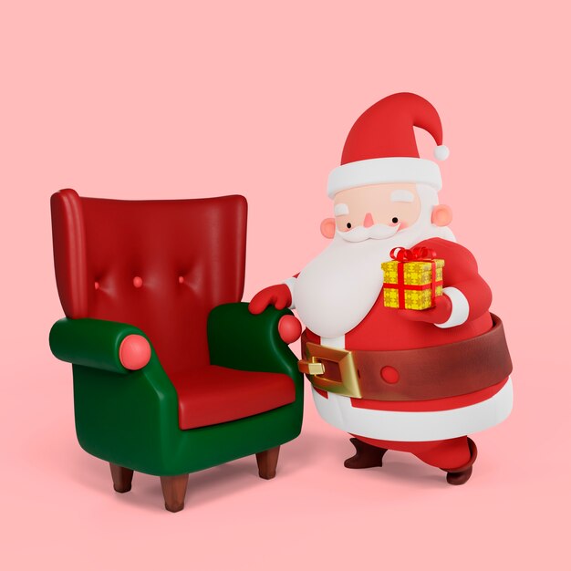 Representación 3d de la pose de santa claus