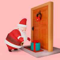 PSD gratuito representación 3d de la pose de santa claus