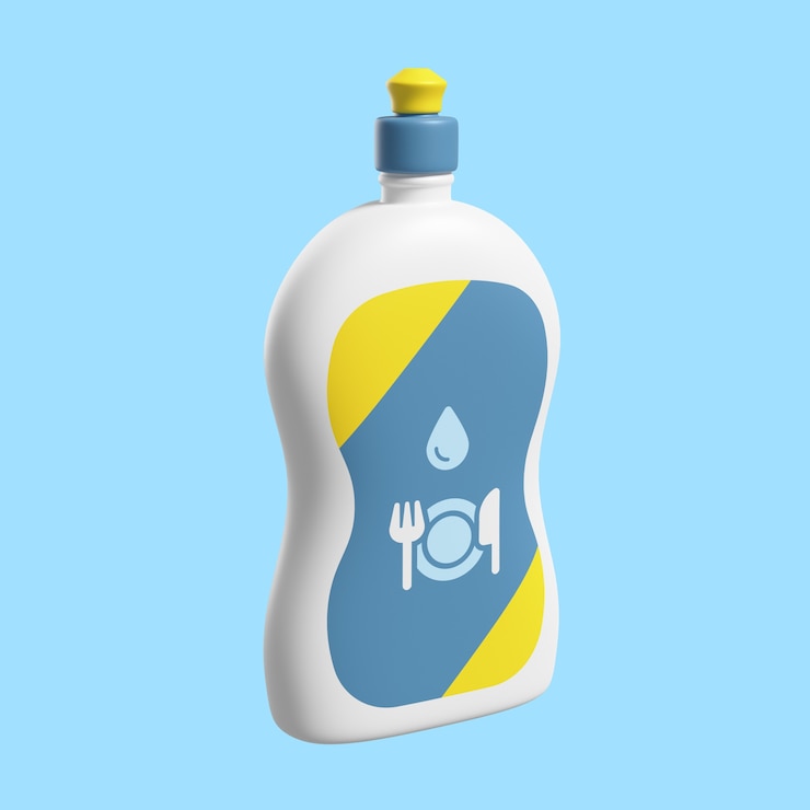 PSD gratuito representación 3d de producto de limpieza