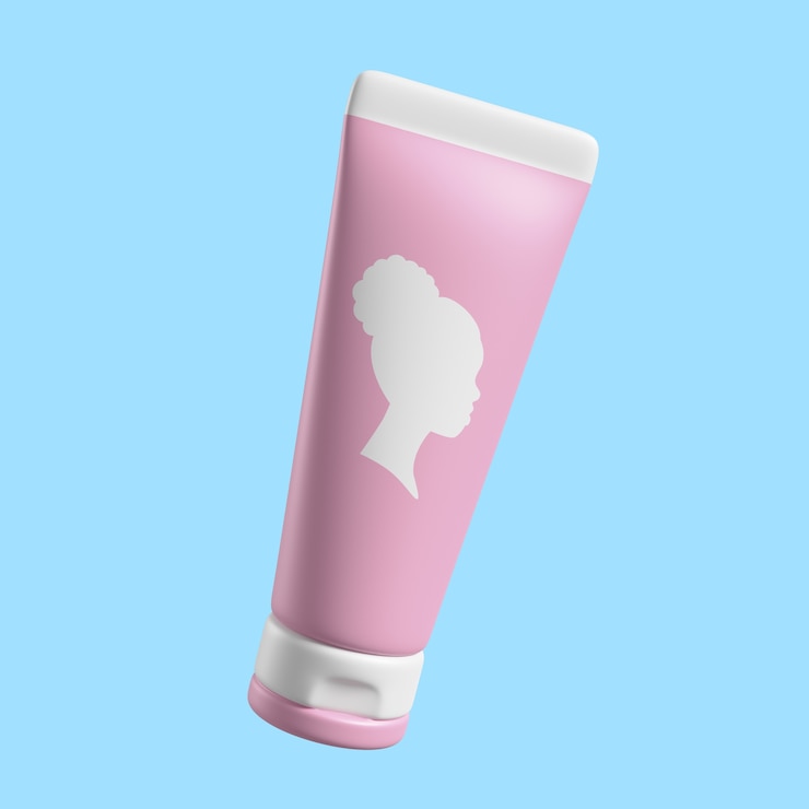 PSD gratuito representación en 3d de productos cosméticos