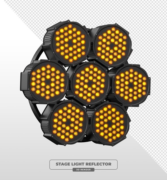 Representación 3D del reflector de luz del escenario