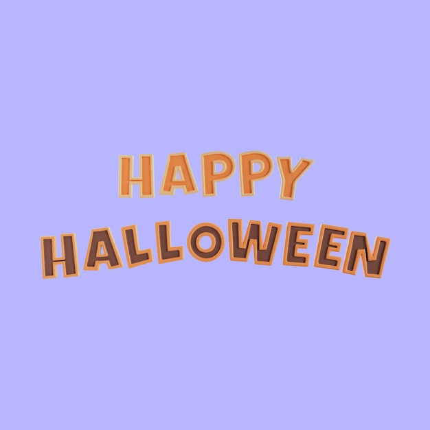 PSD gratuito representación 3d del texto feliz halloween