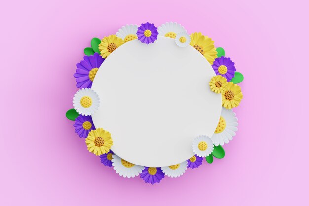 Representación de banner en blanco de primavera