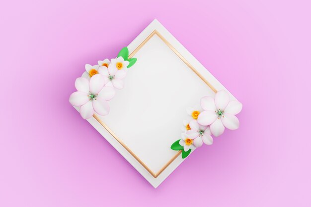 Representación de banner en blanco de primavera