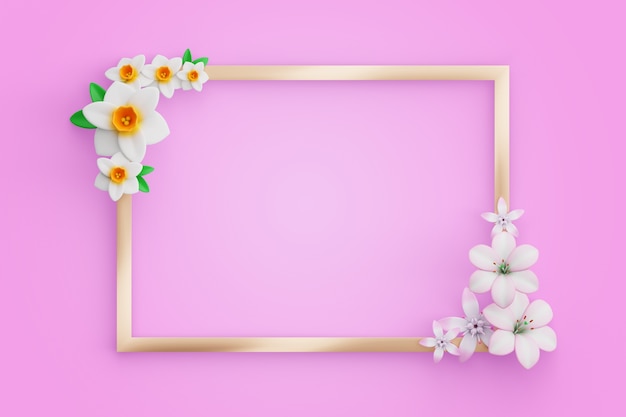 PSD gratuito representación de banner en blanco de primavera