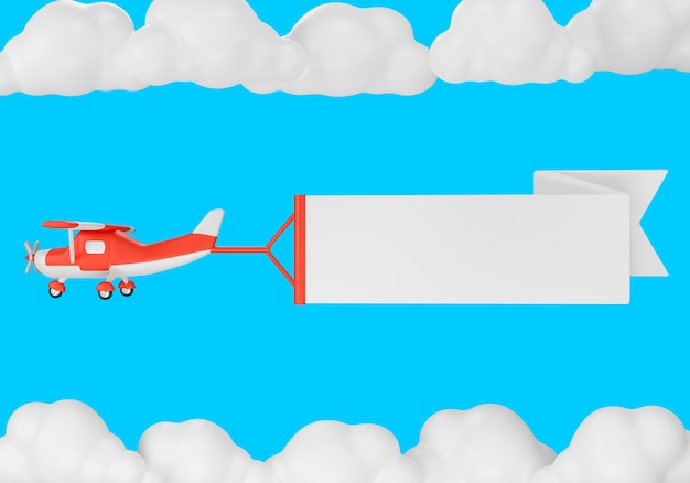 Representación de banner en blanco de transporte aéreo