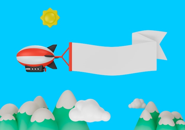 Representación de banner en blanco de transporte aéreo