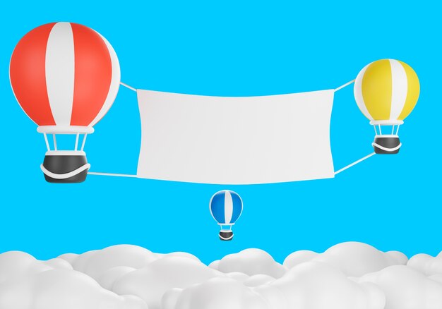 Representación de banner en blanco de transporte aéreo