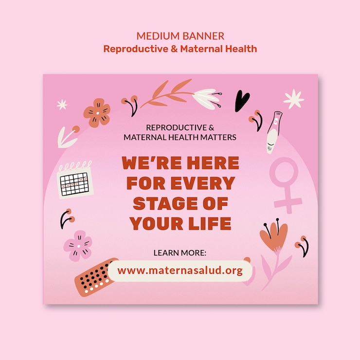 PSD gratuito reproductive and maternal health awareness banner