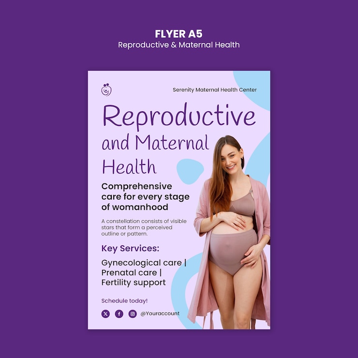 PSD gratuito reproductive and maternal health flyer template