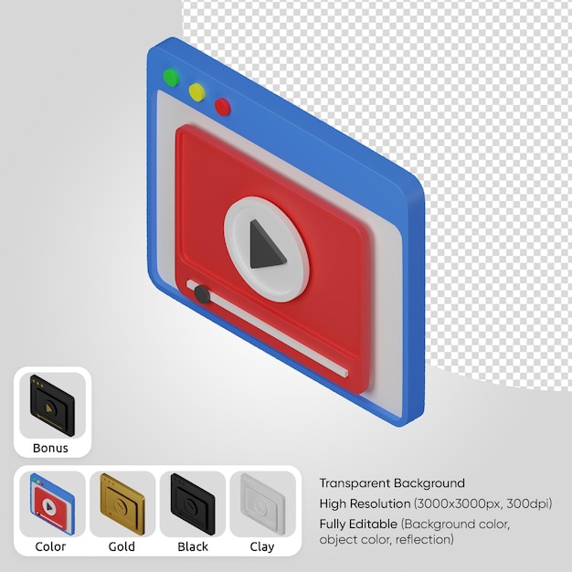 PSD gratuito reproductor de vídeo 3d