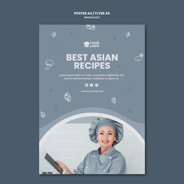 Gratis PSD restaurant advertentie folder sjabloon